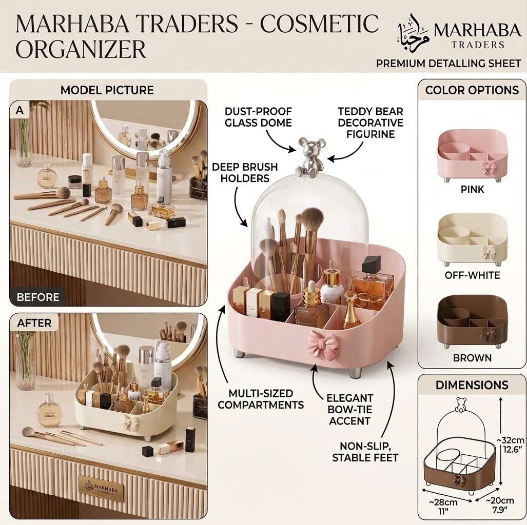 2 in 1 Brush Holder+Cosmetic Organizer