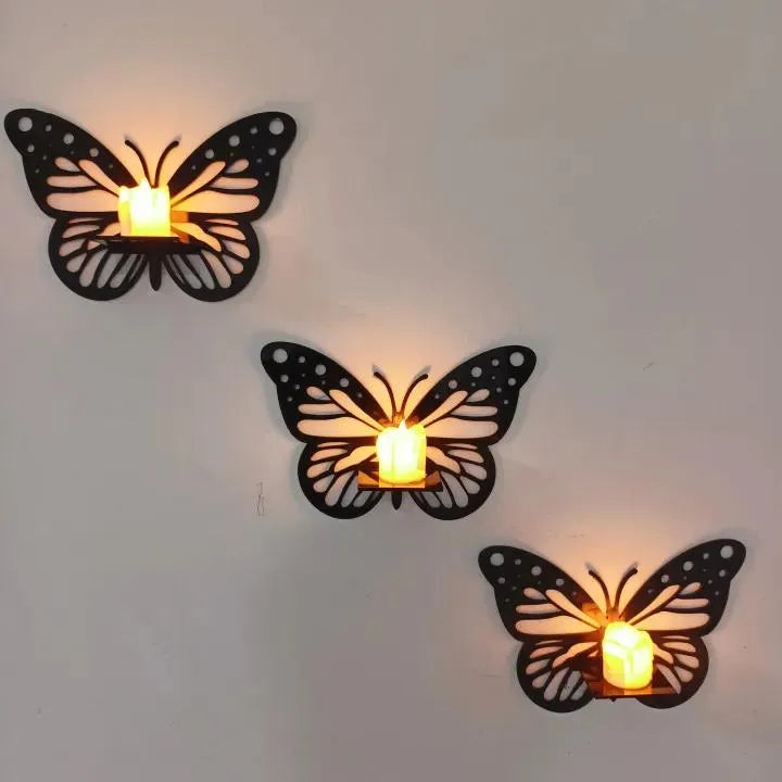 Pack of 3 Decorative Butterfly Wall Shelf