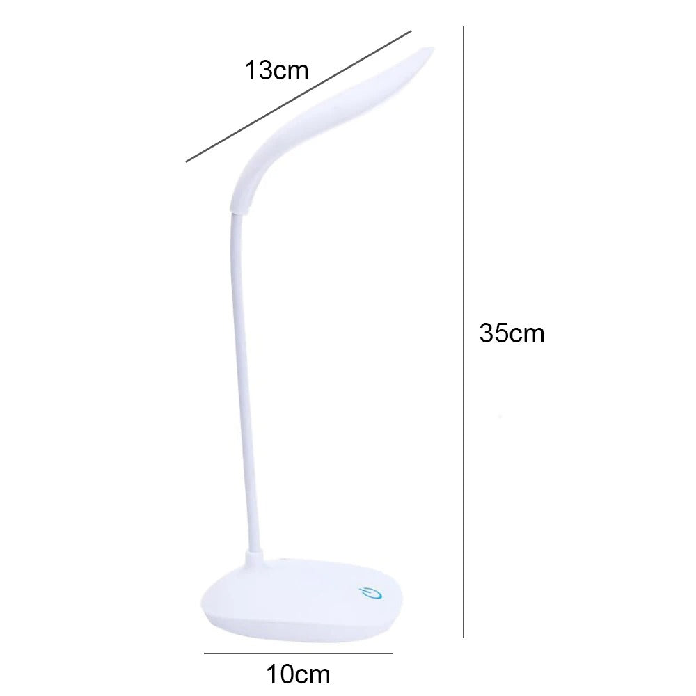 LED Desk Lamp for Study & Bedroom USB Rechargeable Eye Caring Light 360° Flexible Arm 3 Modes Night Table Lamp & Student Reading Light