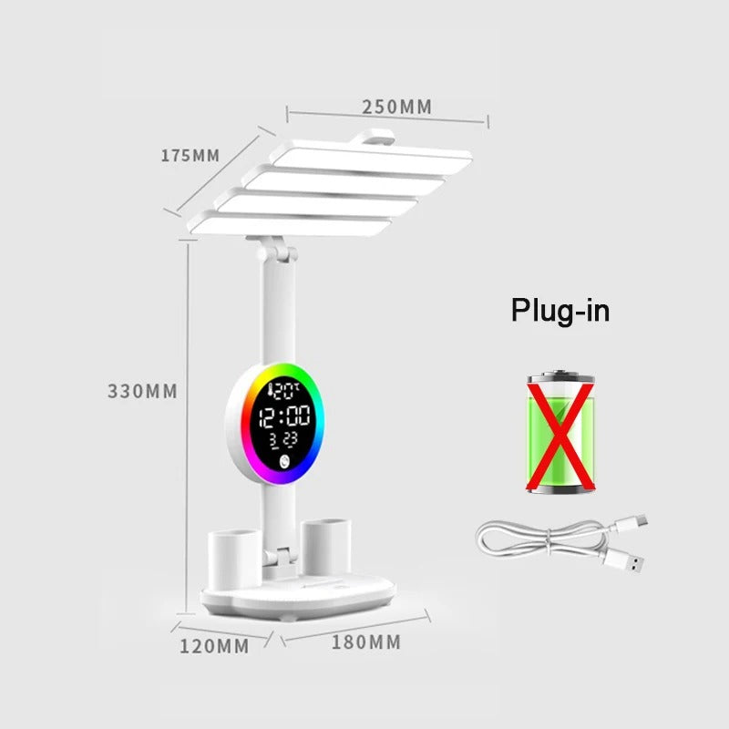 3 In 1 LED Fan With Desk Lamp, Rechargeable LED Desk Lamp with Fan, Portable LED Reading Lamp, Multifunctional Desk Lamp with Phone Holder