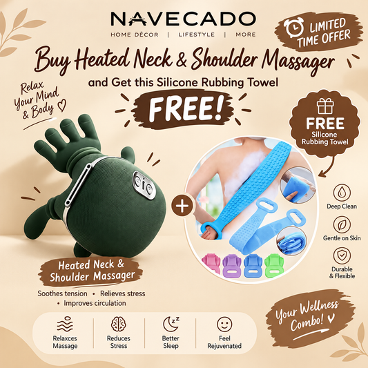 Heated neck and shoulder massager with 3 speed levels + free gift