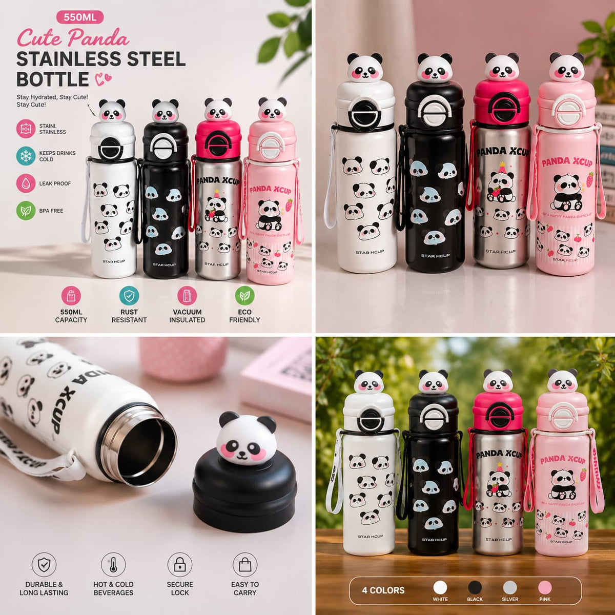 Stainless Steel Cute Panda Bottle