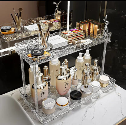 2 Layer Luxury Water ripple Style Acrylic multipurpose storage rack