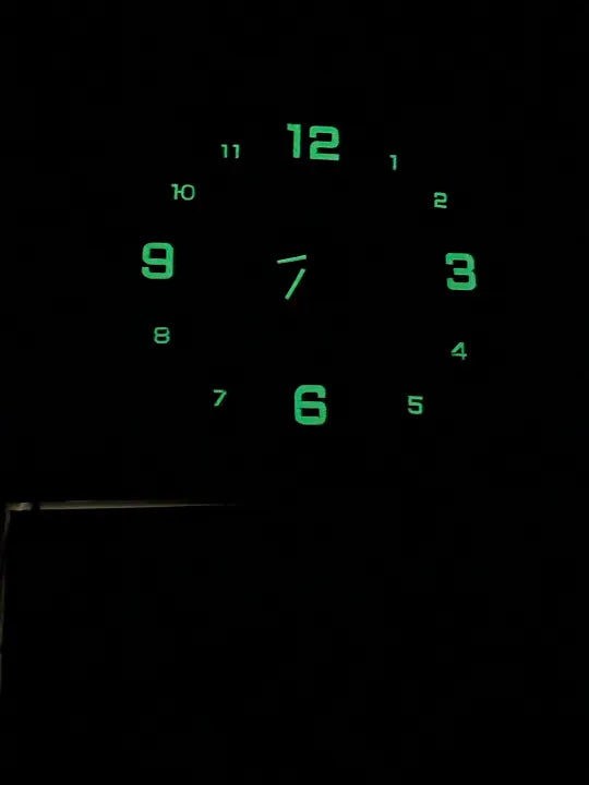 Night Light Wall Clock, Big size Glow in The Dark Wooden Wall Clock, Battery Operated Luminous Wall Clock