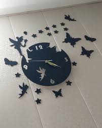 3D Fairy Wooden Wall Clock Ideal for Bedroom or Office Decor