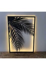 3D Bamboo leaf Wall Decor Art with Neon Light