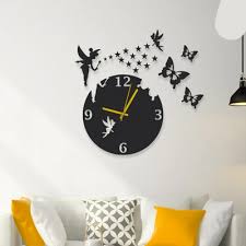 3D Fairy Wooden Wall Clock Ideal for Bedroom or Office Decor