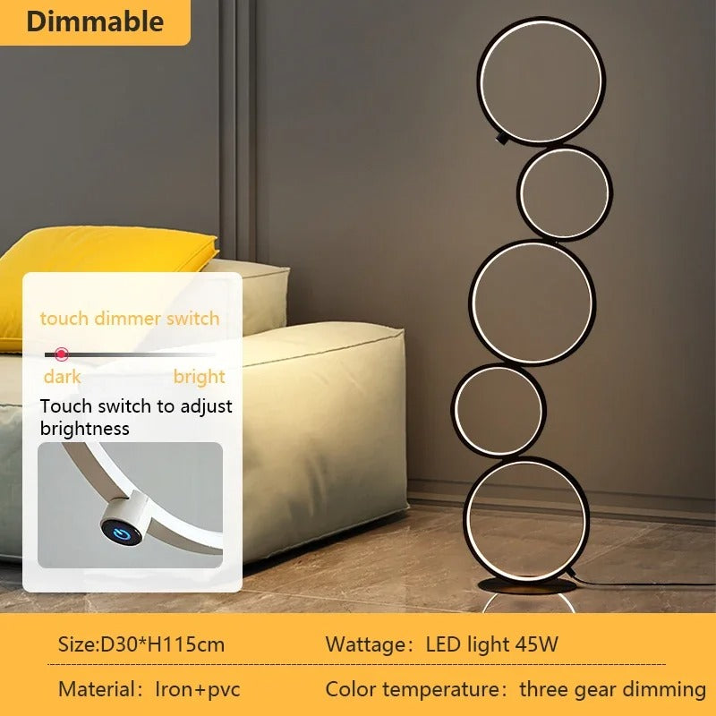 Nordic Modern LED Ring Shape floor lamp