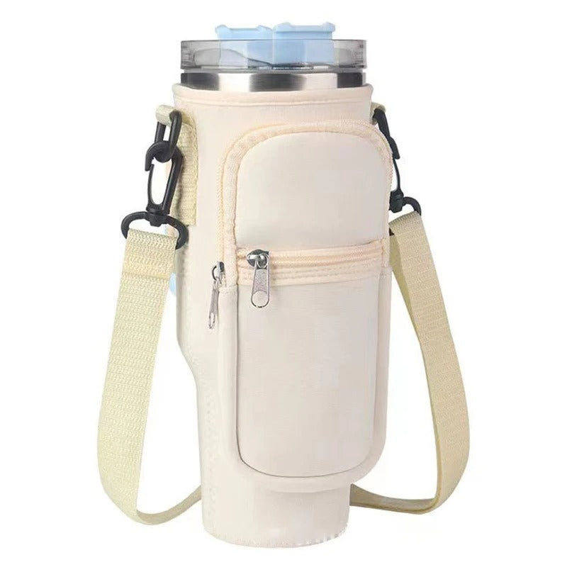 Water bottle carrying case with phone pocket for Stanley Cup 40oz, water bottle holder adjustable strap Stanley Cup accessories