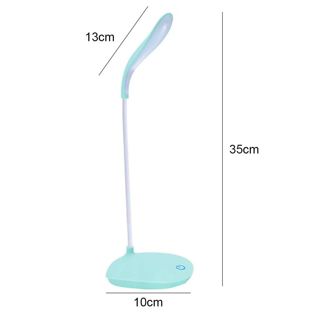 LED Desk Lamp for Study & Bedroom USB Rechargeable Eye Caring Light 360° Flexible Arm 3 Modes Night Table Lamp & Student Reading Light