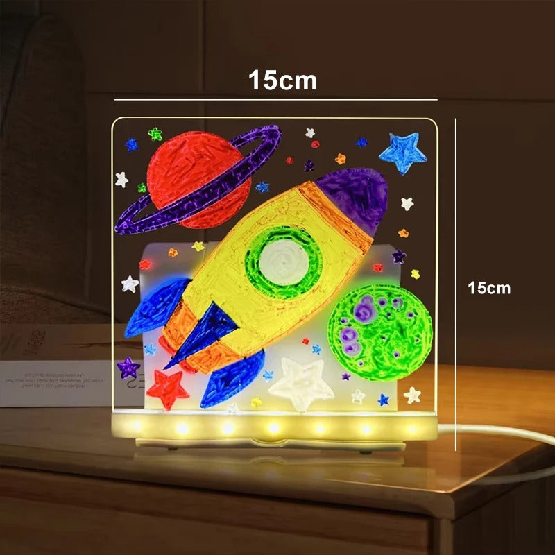 LED Notice Board DIY Acrylic Message Board Kids Drawing Board