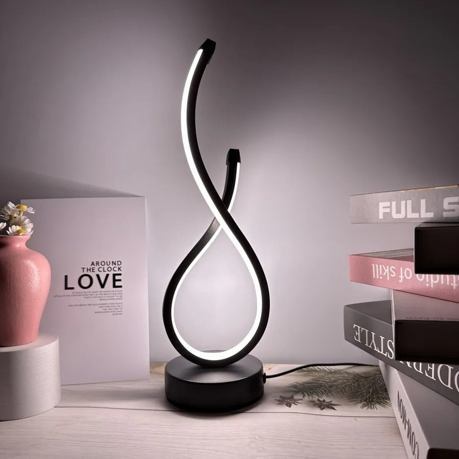 Creative spiral LED night light, 3-color, dimmable, desk lamp, reading light for living room, office, desk
