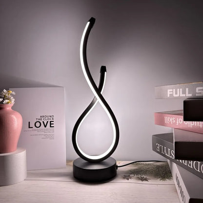 Creative spiral LED night light, 3-color, dimmable, desk lamp, reading light for living room, office, desk