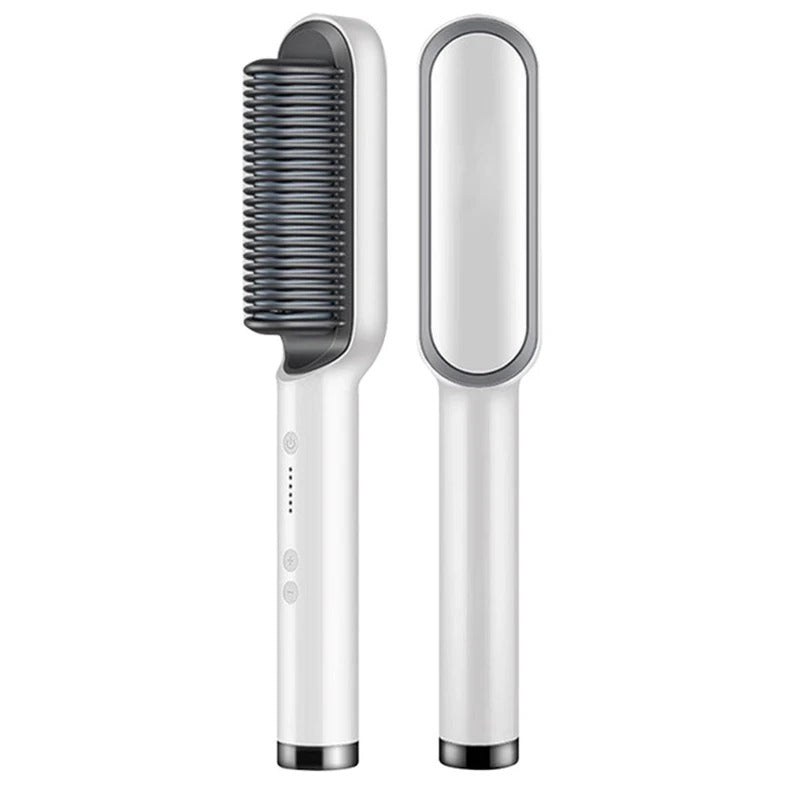 Portable hair straghtening brush tool