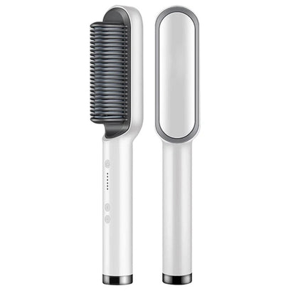 Portable hair straghtening brush tool