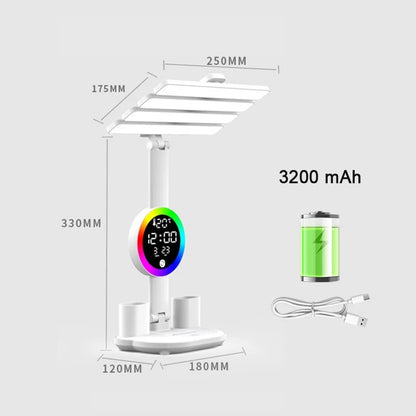 3 In 1 LED Fan With Desk Lamp, Rechargeable LED Desk Lamp with Fan, Portable LED Reading Lamp, Multifunctional Desk Lamp with Phone Holder