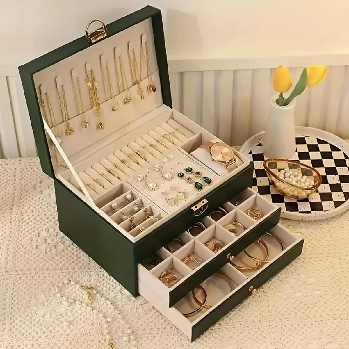 3 tier luxury jewellery box