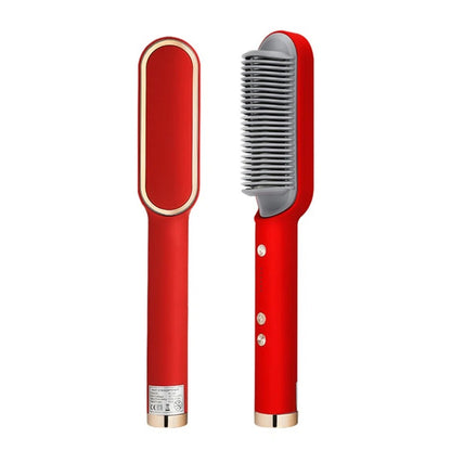 Portable hair straghtening brush tool
