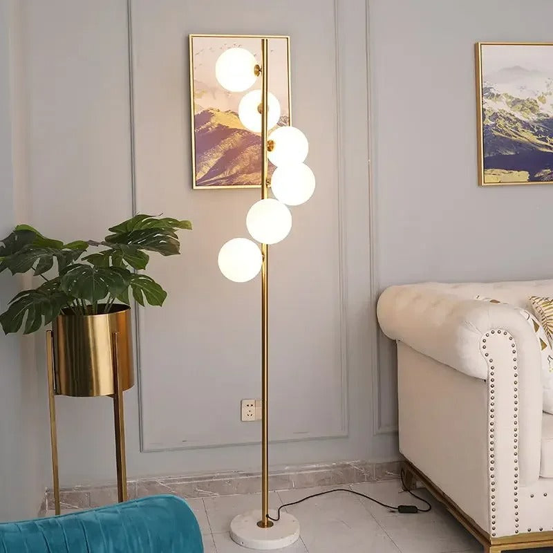 Modern LED curve ball floor lamp