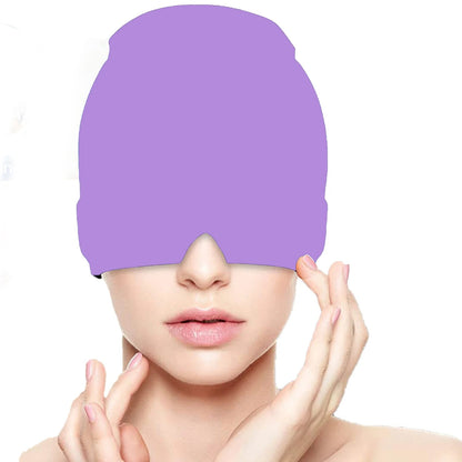 Migraine Gel Ice Cap Hot Cold Hat for Wrap Face Eye Mask Pressure Massage Care Sleep Tool Pain Relief