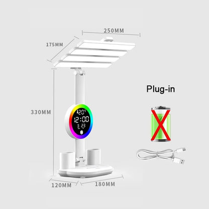 3 In 1 LED Fan With Desk Lamp, Rechargeable LED Desk Lamp with Fan, Portable LED Reading Lamp, Multifunctional Desk Lamp with Phone Holder