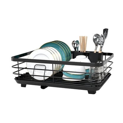 Metal Dish Rack With Wooden Handle