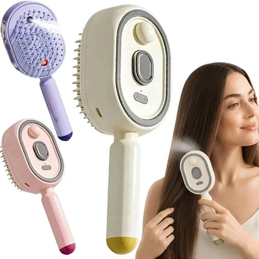 Multifunctional massage comb, electric spray air cushion scalp massager, self-cleaning essential oil hair care comb, gift for women