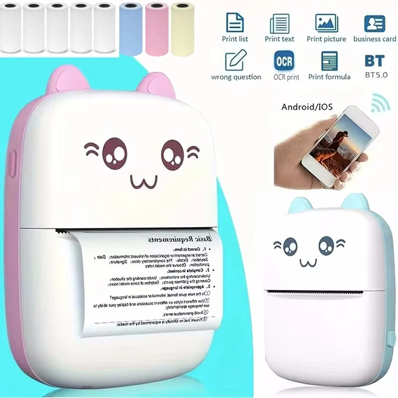 Mini portable thermal printer print photo bag thermal label printer 58 mm printing wireless Bluetooth Android iOS printers
