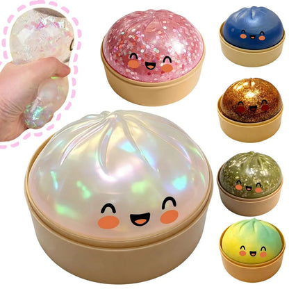 Cute Crystal Steam Bun Stress Ball, Slowly Rising, Squishy