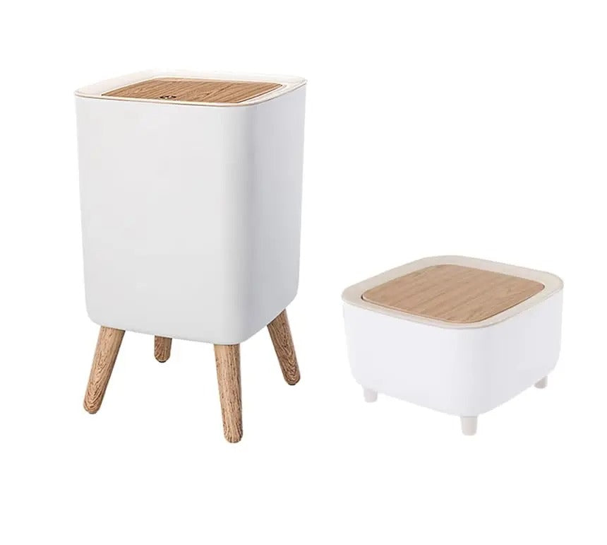 Mini trash can with push lid