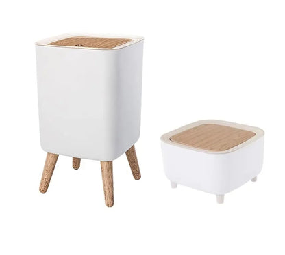 Mini trash can with push lid