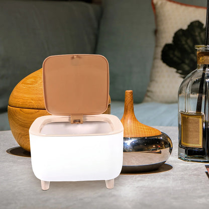 Mini trash can with push lid
