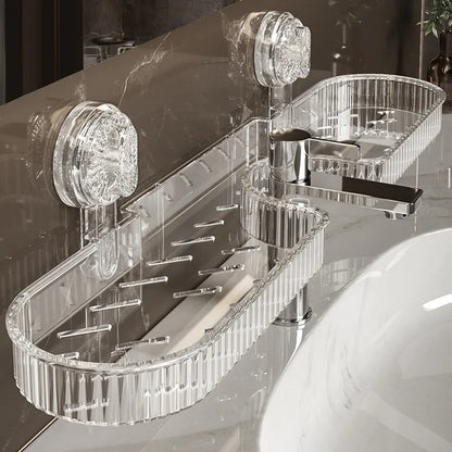 acrylic clear wall mounted suction holder for bathroom