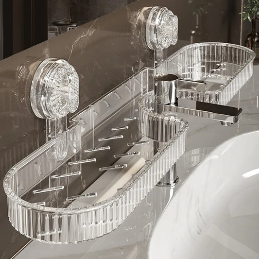 acrylic clear wall mounted suction holder for bathroom