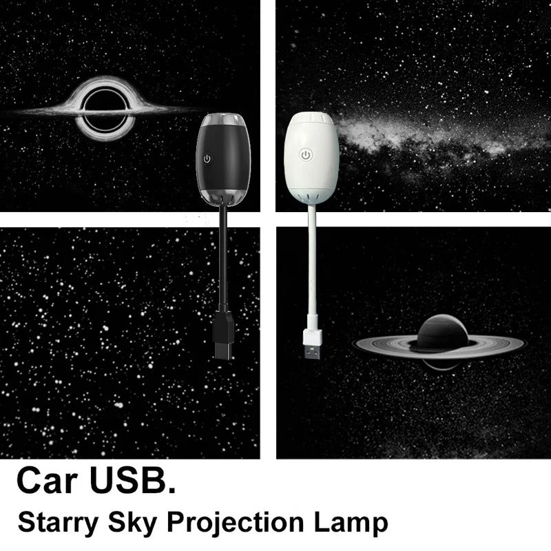 Galaxy Projector USB Night Light Car Mood Lighting LED Starry Sky Lamp for Room Bedroom