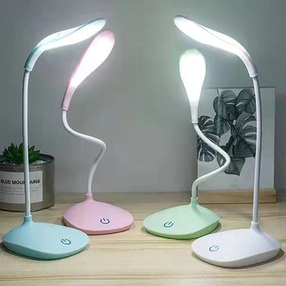 LED Desk Lamp for Study & Bedroom USB Rechargeable Eye Caring Light 360° Flexible Arm 3 Modes Night Table Lamp & Student Reading Light