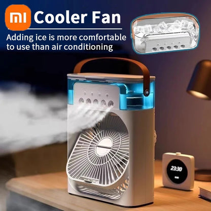 Xiaomi 3-in-1 portable fan, air conditioner, mini air cooler, LED night light, humidifier, fan for office and home