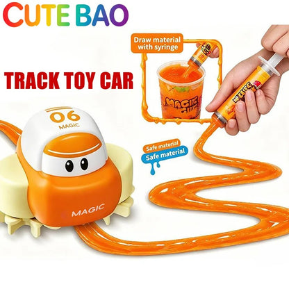 DIY Assemblable Variable Race Track Toy Car, Educational Electric Mini Car with Crystal Mud Track