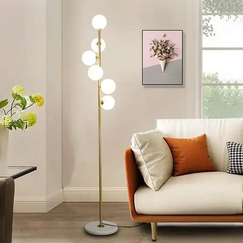 Modern LED curve ball floor lamp