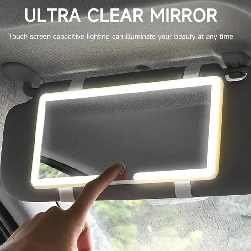 Car interior mirrors LED HD Makeup mirror for girls Women Rechargeable fill light Universal slim makeup mirror