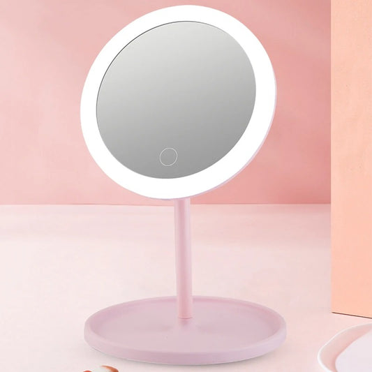 LED Cosmetic Mirror With Dimmable, Rotating, and Memory Functions - USB Cosmetic Mirror With Monochrome