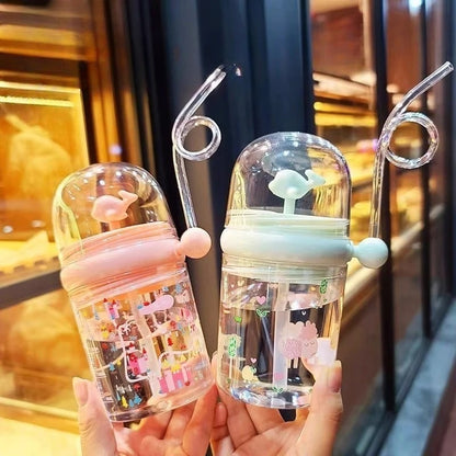 Water Bottles Children Whale Squirt Cup Dolphin Goldfish Prevent Falling Bottle Drinking Utensils Kitchen Dining Bar Home