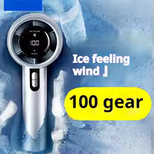 2025 Handheld Fan with LED Display Semiconductor Cooling 98 Speeds USB Rechargeable for Sports