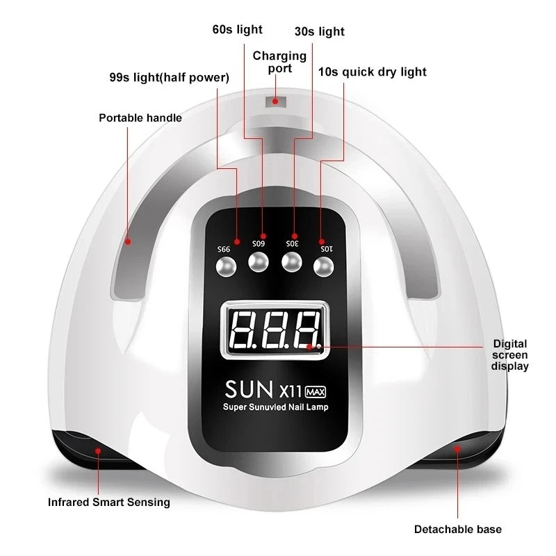 Big size nail dryer with mobile holder