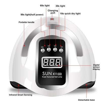 Big size nail dryer with mobile holder