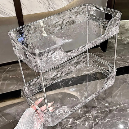 2 Layer Luxury Water ripple Style Acrylic multipurpose storage rack