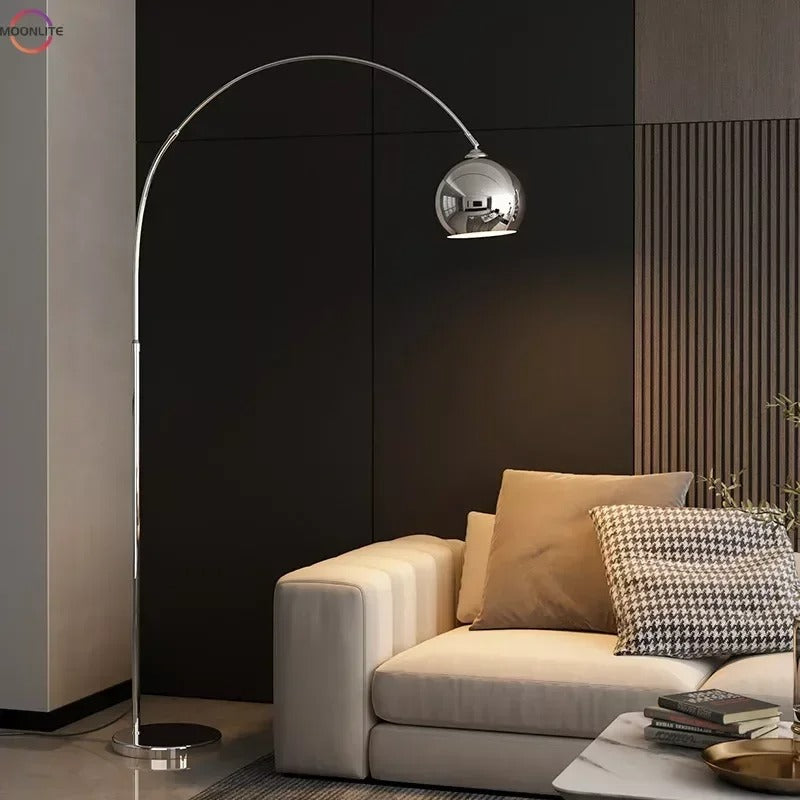 Modern simple LED floor lamp Nordic chrome large floor lamp
