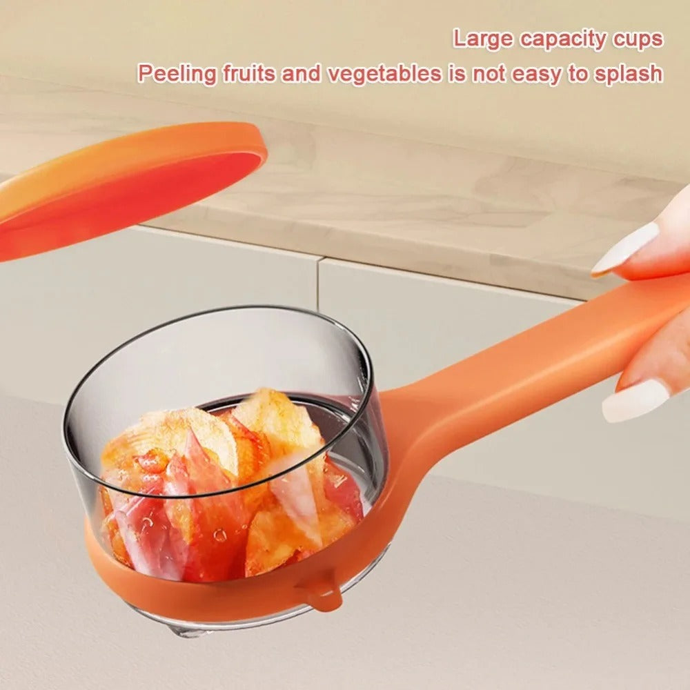 Multifunctional vegetable peeler with storage box, manual apple peeler