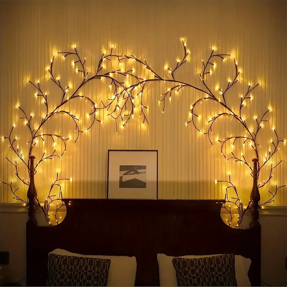 1.6 meter long 72 led bulb USB Tree Branch Lamp Bedroom Wall Decor Willow Vine Light Strip 8 Lighting Modes DIY Mood Light Home Lighting