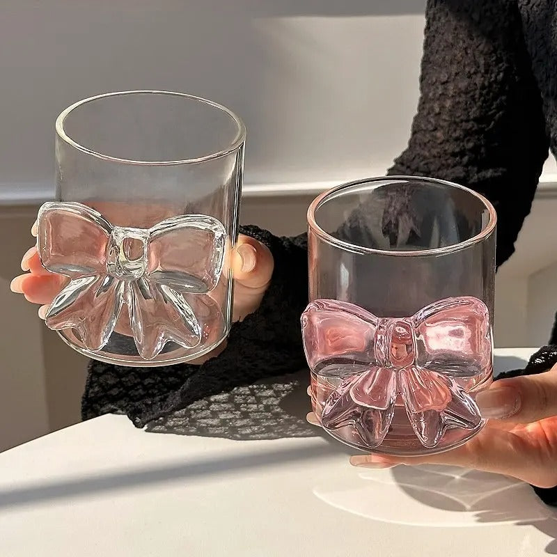 Aesthetic trending bow glass without handle
